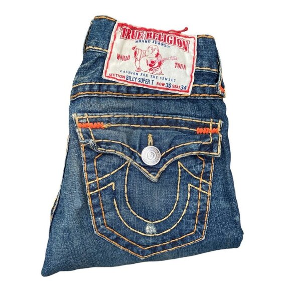 Vintage True Religion Jeans Size 30 BILLY SUPER T Blue - Picture 1 of 7